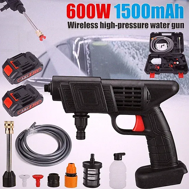 Portable Cordless Electric High Pressure Water Spray Gun Washer Cleaner Tool New
