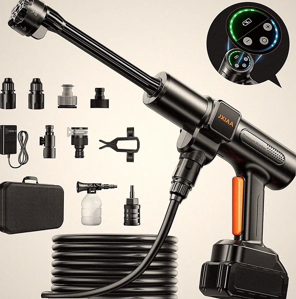 Portable Cordless Pressure Washer, 1880 PSI, 6-in-1 Nozzle & Foam Cannon