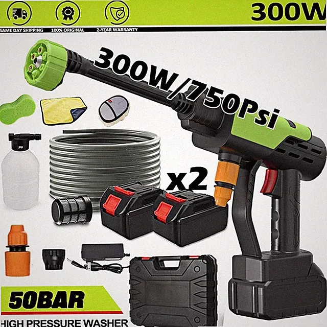 Portable Cordless Pressure Washer 21V MAX Cars Home Garden Power Cleaner Tool