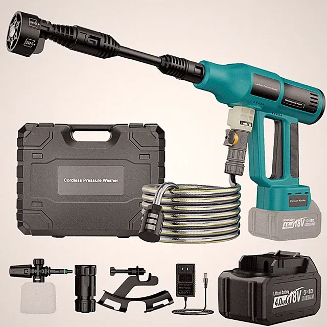 Portable Cordless Pressure Washer 700PSI, 4.0Ah Battery, 6-in-1 Nozzle, 5M Hose