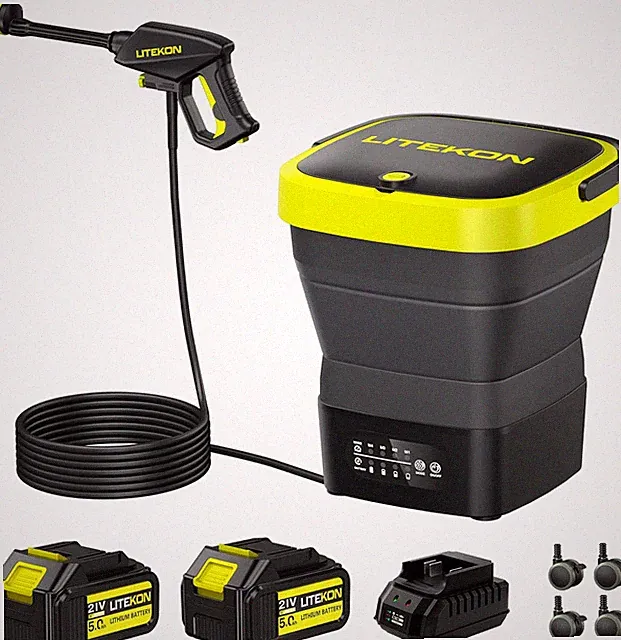 Portable Cordless Pressure Washer 750Psi, 4.5Gal Tank, 6-in-1 Nozzle