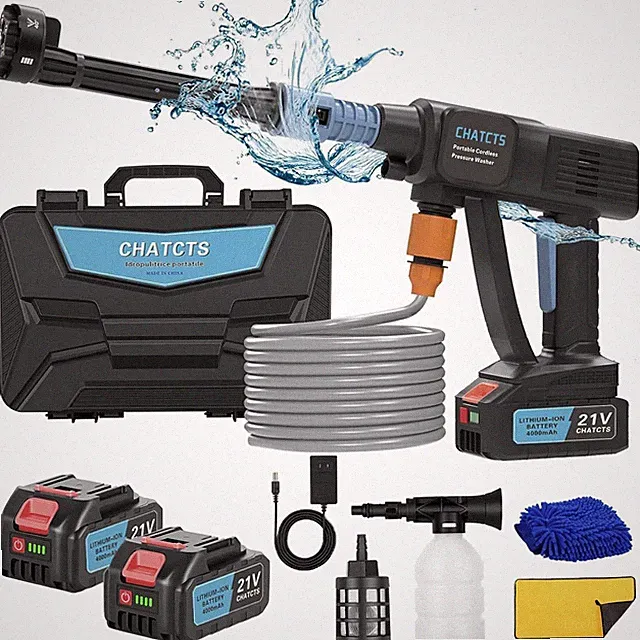 Portable Cordless Pressure Washer, 980PSI Cordless Car Pressure Washer with 2 Ba