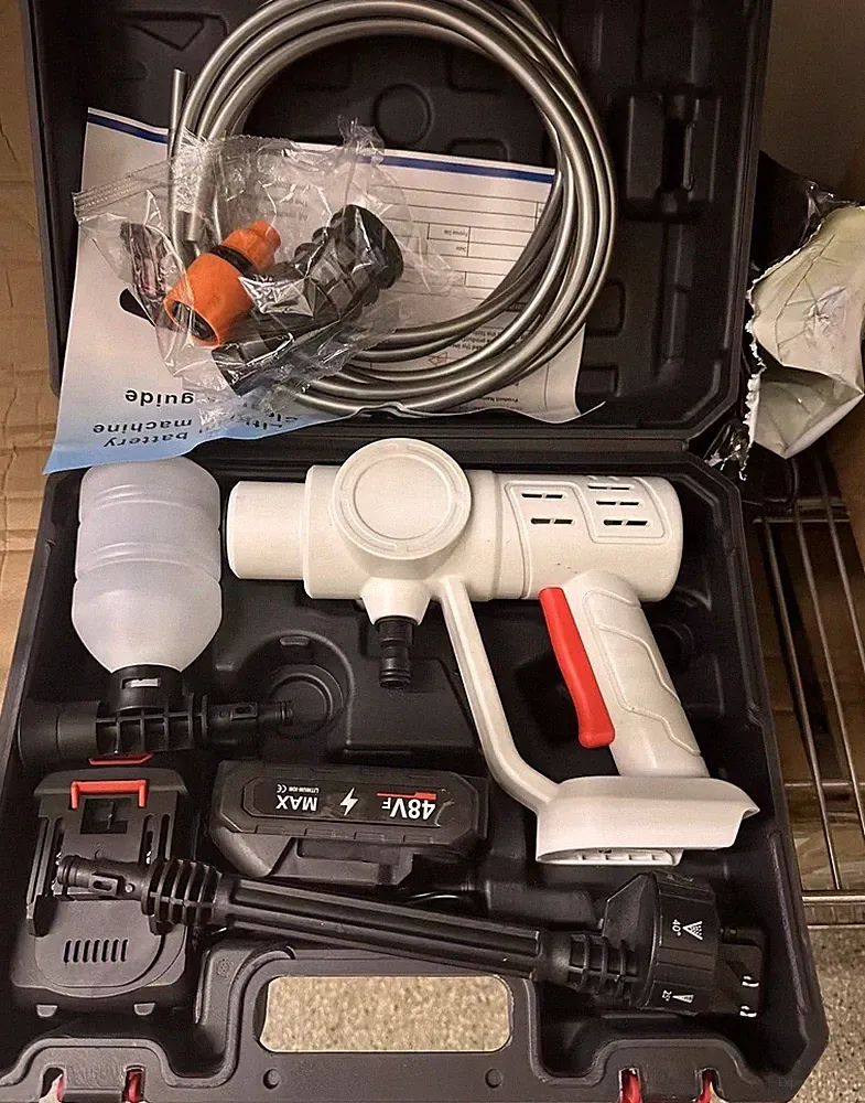 Portable Cordless Pressure Washer, 990PSI with 2 Batteries and 6-in-1 Nozzle