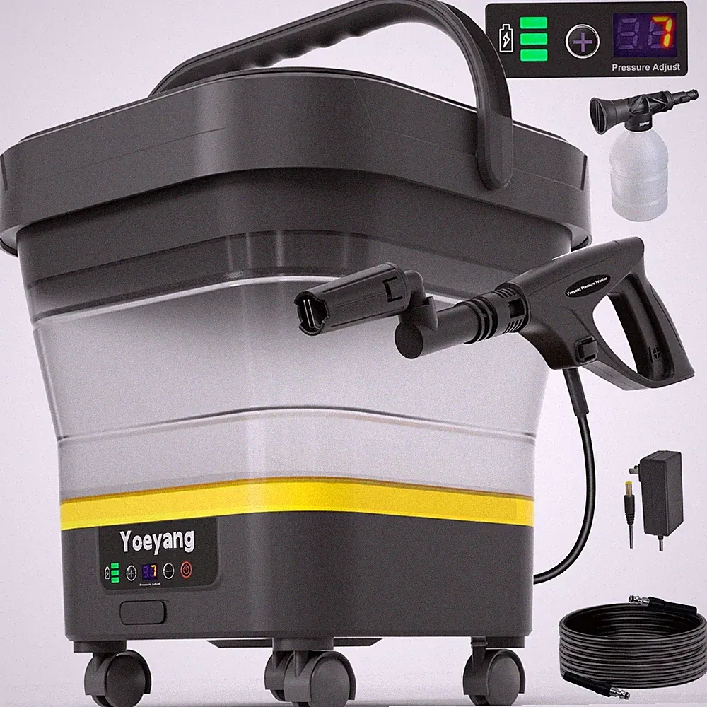 Portable Cordless Pressure Washer with Tank 1200 PSI Foldable Power Washer –...