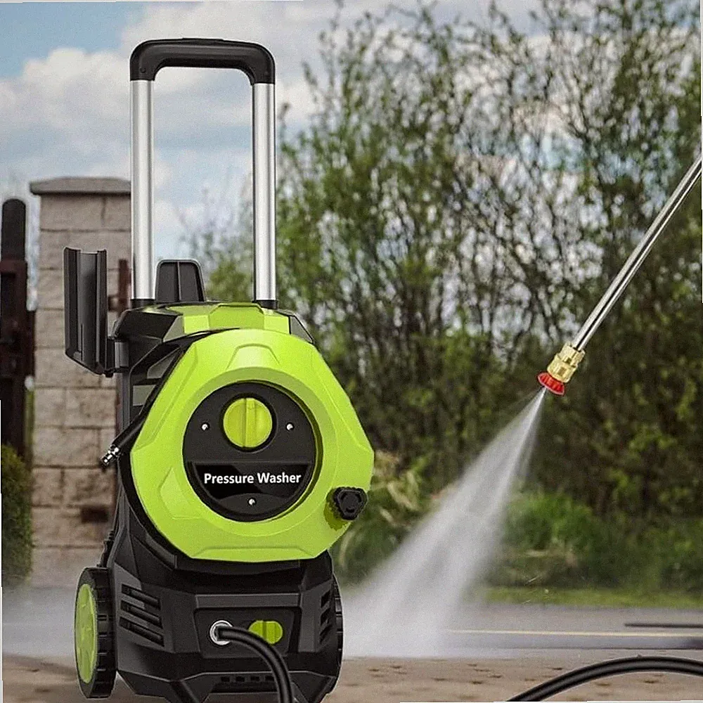 Portable Electric High Pressure Washer Power Washer with Big Wheels for Driveway