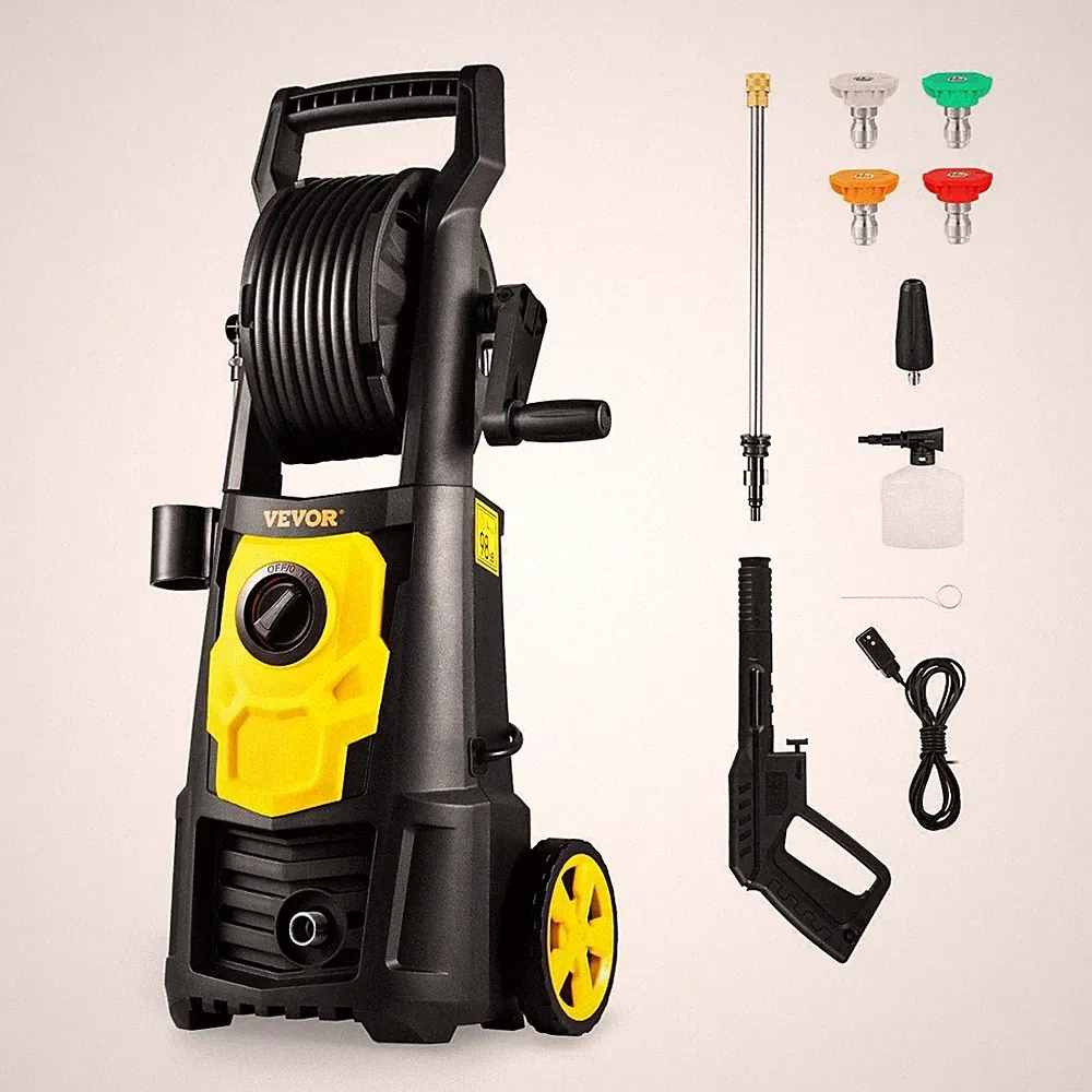 Portable Electric Pressure Washer 2000PSI 1.76GPM, 30ft Hose, Foam Cannon, IPX5