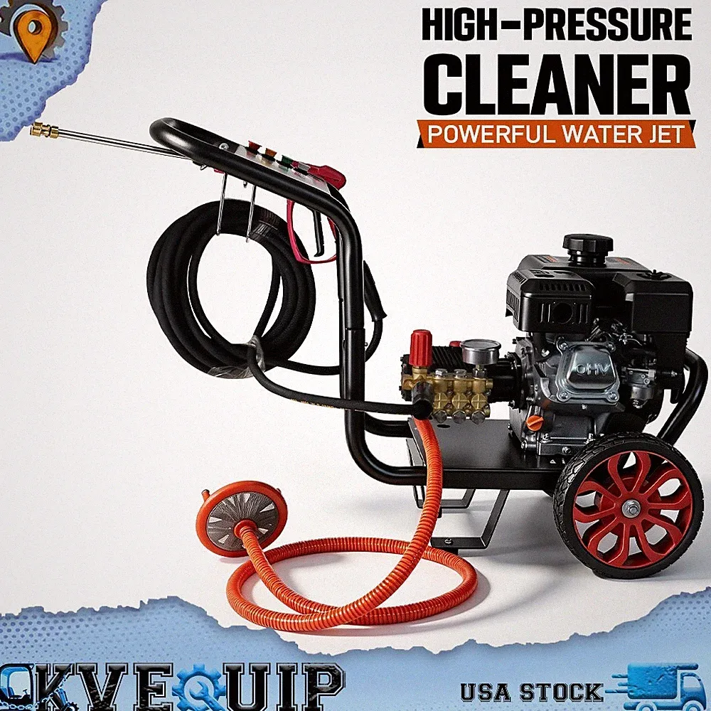 Portable Gas High Pressure Washer, 7.5 HP Gas Engine Power Washer