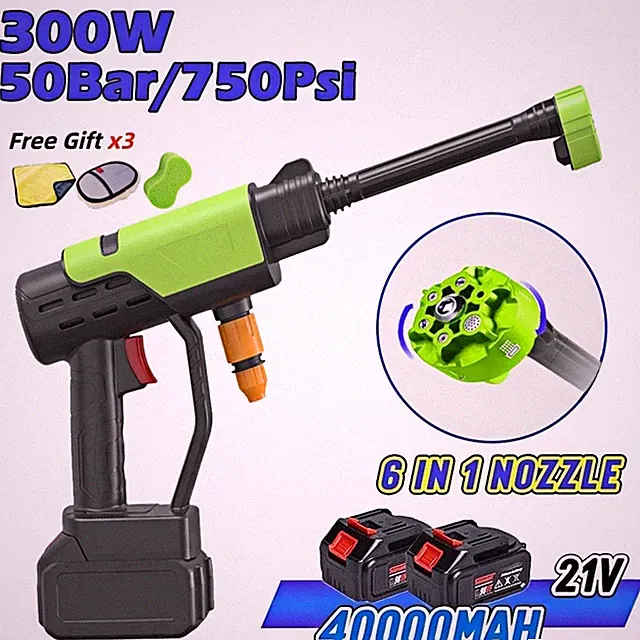 Portable High Pressure Car Washer Machine Water Spray Gun Car Wash Wireless US