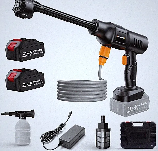Portable Pressure Washer 900PSI with 2 Batteries, 6-in-1 Nozzle for Car/Floor