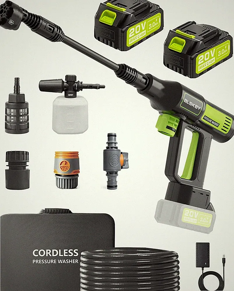 Portable Pressure Washer Cordless 2 Batteries - 1200PSI Brushless Battery Powere