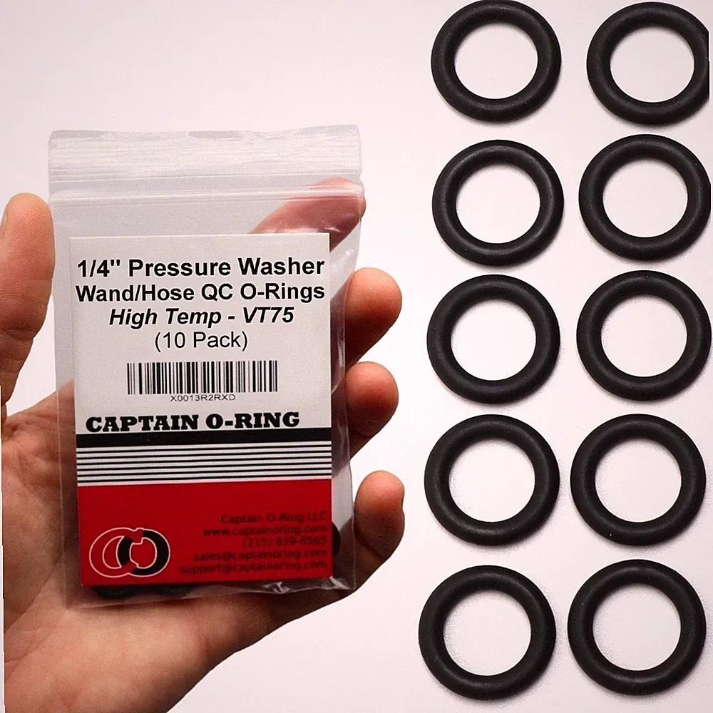 Power Pressure Washer O-Rings for 1/4" Quick Coupler, High Temp FKM/VT (10 pack)