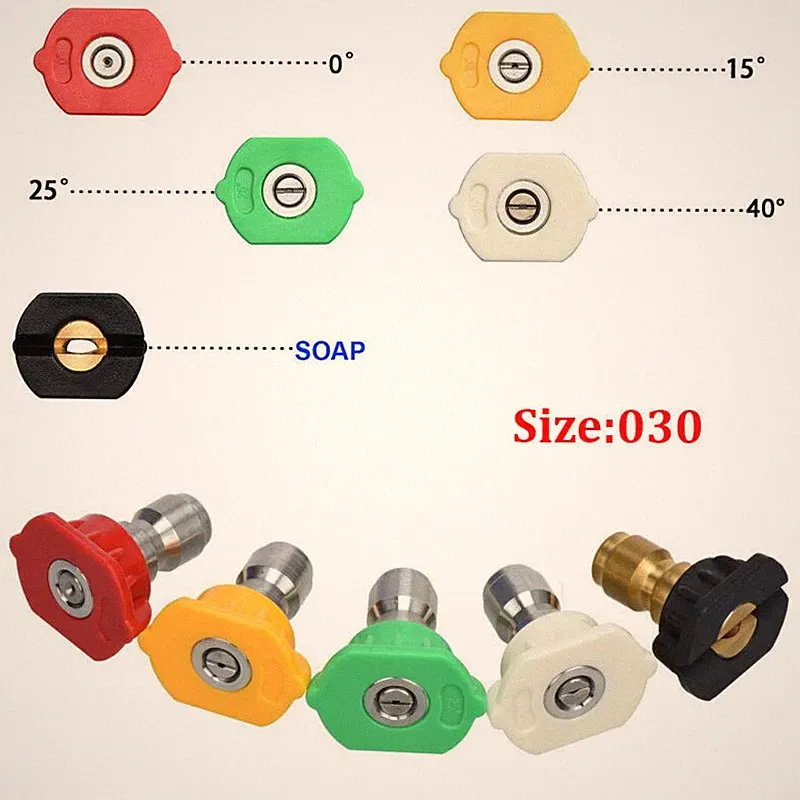 Power Pressure Washer Spray Nozzle 5 Pack Tip Set Variety Degrees Quick Connect