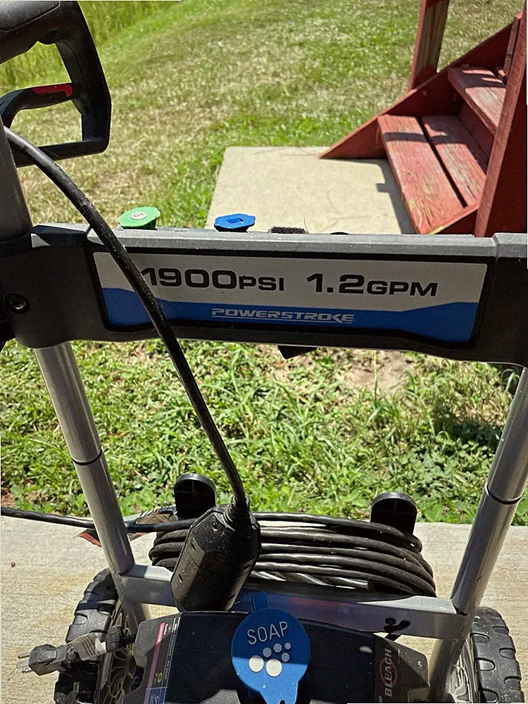 Power Stroke Electric Pressure Washer 1900 PSI 1.2 GPM Soap Tank Wheels