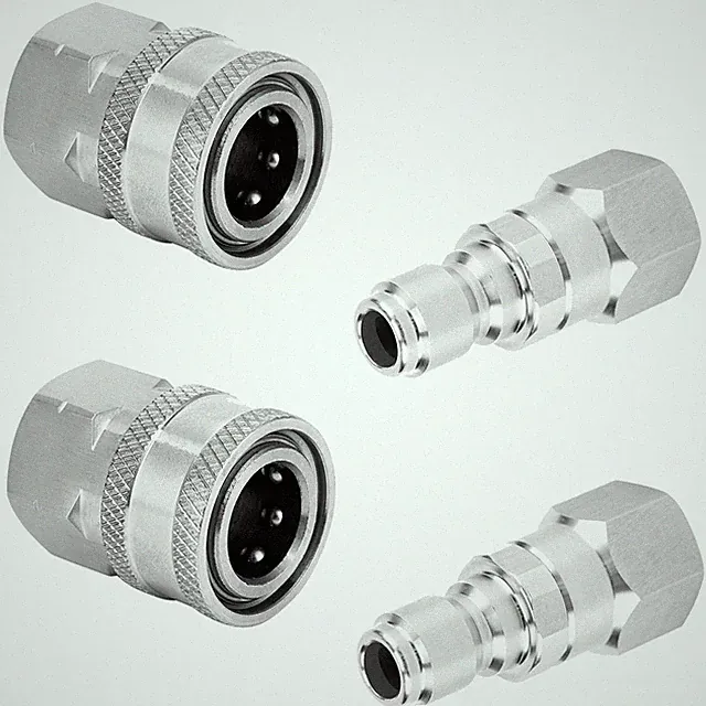 POWER TOWN 3/8” Quick Connect Fittings, Pressure Washer 3/8 Inch, Silvery
