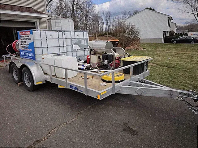 Power Wash Store Pro Portioner Gas Hot Water Pressure Washer Trailer w/Tanks