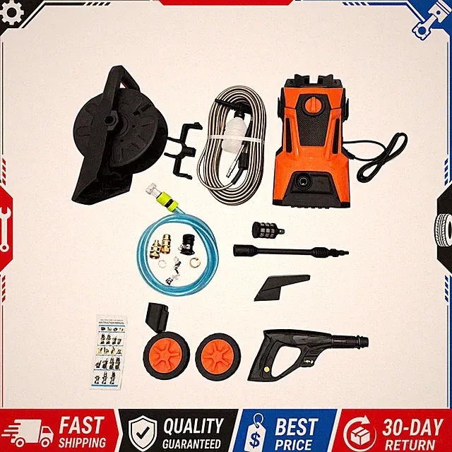 Power Washer Electric w/ Hose Reel & Foam Cannon Car Washing Machine