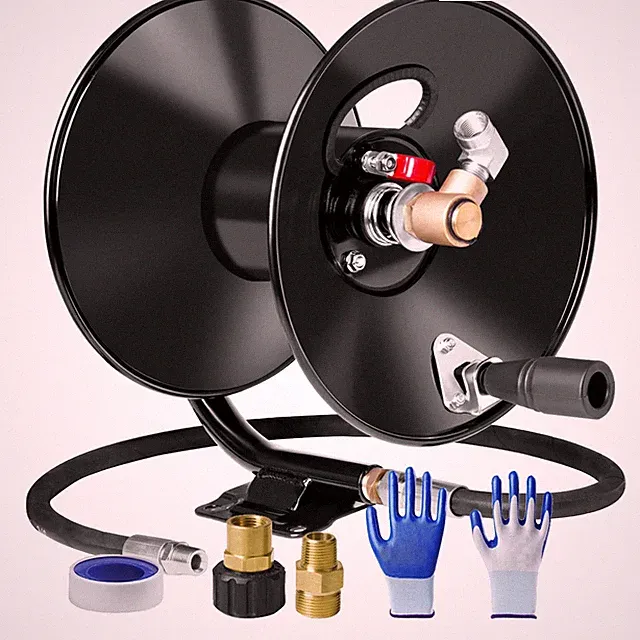 Power Washer Hose Reel 50ft x 3/8 Metal Wall Mount