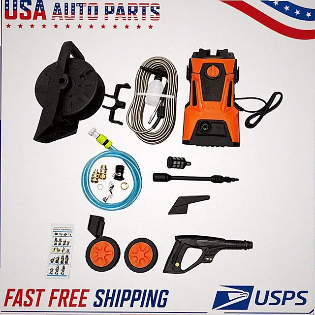 Power Washer Hose Reel Car Washing Machine w/ Hose Reel & Foam Cannon
