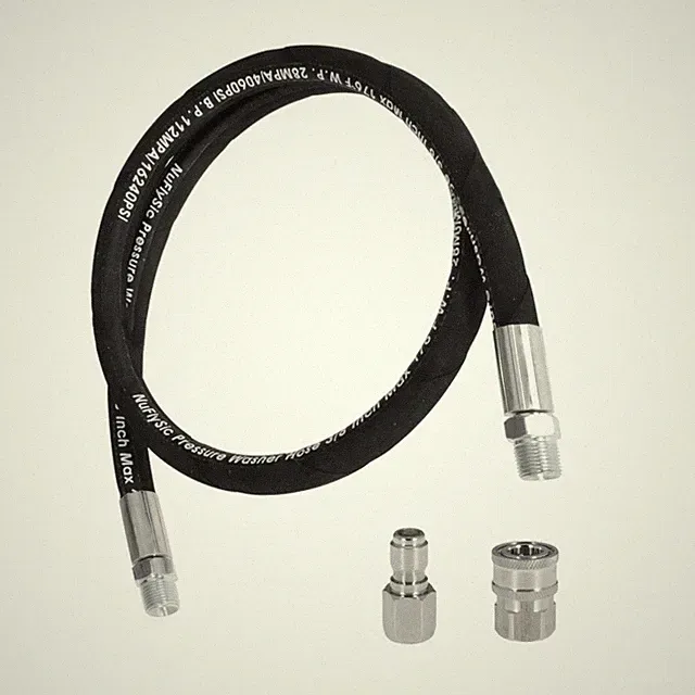 Power Washer Jumper Hose 3/8" NPT Quick Connect Plug Reel Connector,4000PSI 12FT