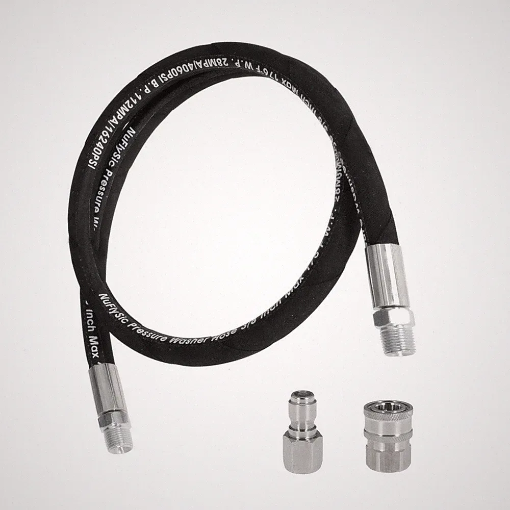 Power Washer Jumper Hose 3/8" NPT Quick Connect Plug Reel Connector,4000PSI 12FT