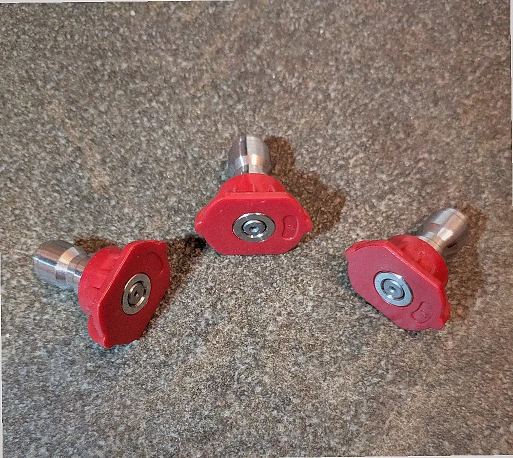 Power Washer Nozzle Tips, Red Pressure 4500 PSI 2.5 GMP, 1/4 Inch