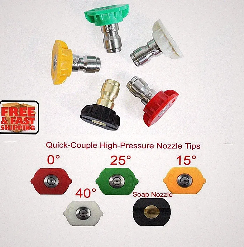 Power Washer Spray Nozzle Replacement Pressure Washing Tip 1/4" Quick Connect