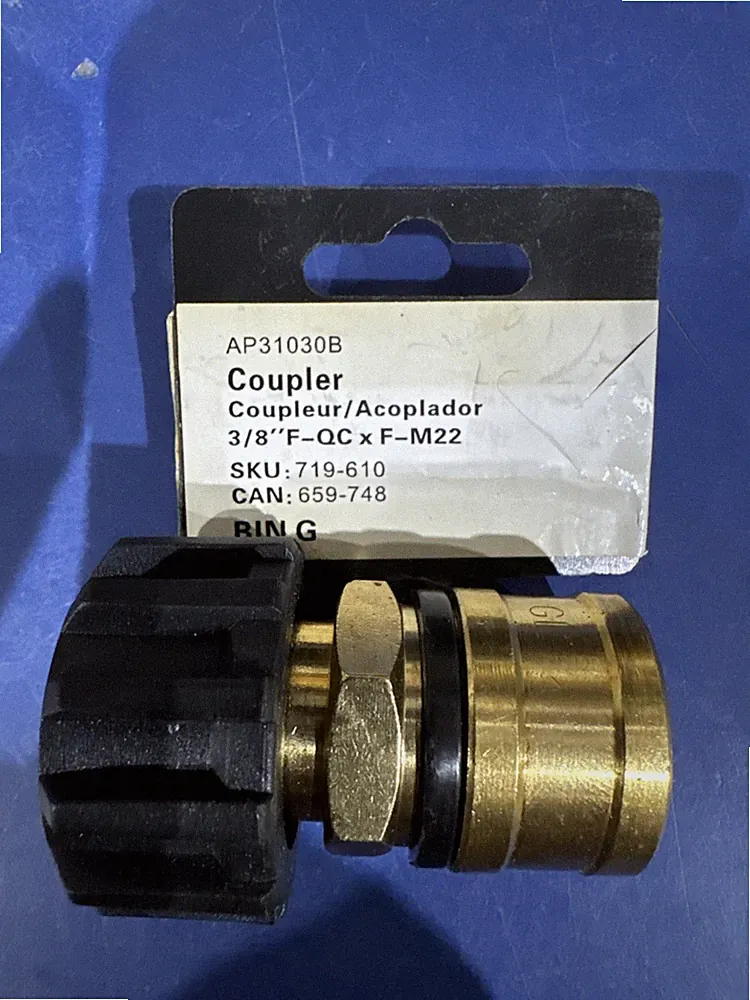 Powercare 3/8 in. Female Quick-Connect x M22 Connector for Pressure Washer (1PK)
