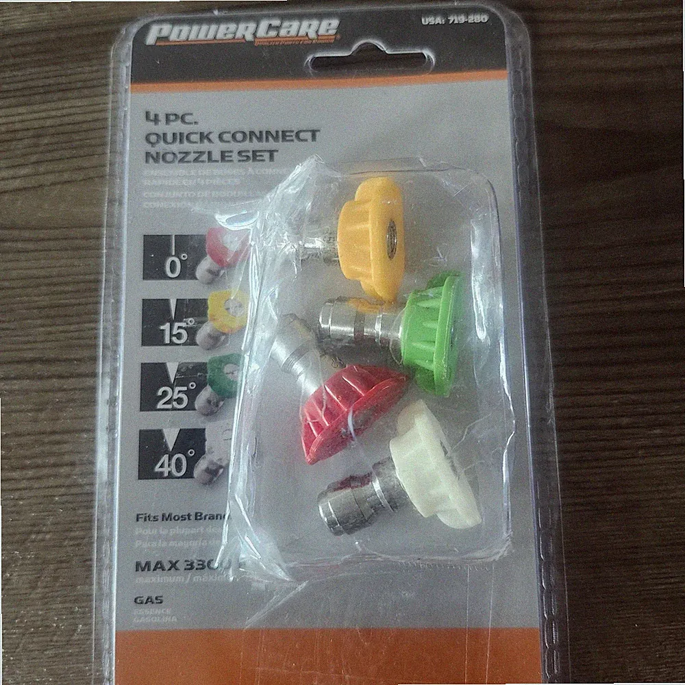 PowerCare 4 Piece Pressure Washer Nozzle Set - Gas / Electric 2000-3300 PSI