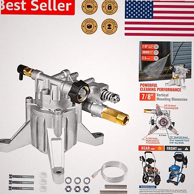 Powerful 3000 PSI 2.5 GPM Pressure Washer Pump 7/8