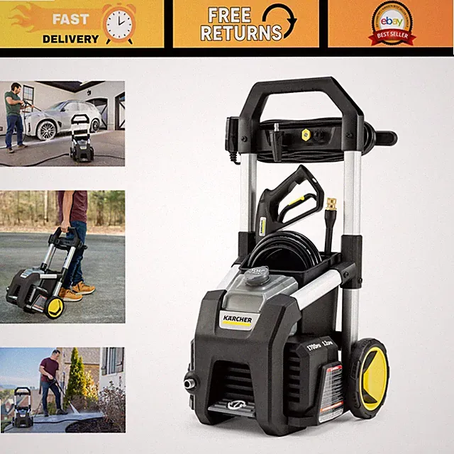 Powerful Pressure Washer 1700 PSI, CETA Certified, 3 Nozzles, Detergent Tank, Id