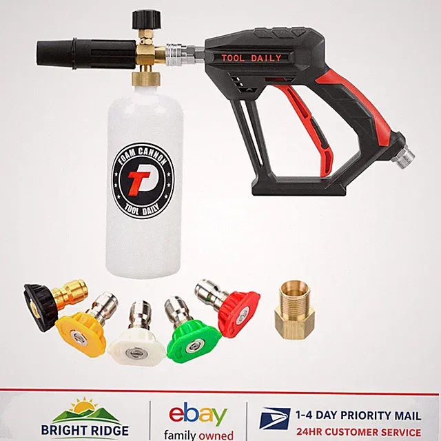 Powerful Pressure Washer Gun with Foam Cannon and Five Pressure Nozzle Tips