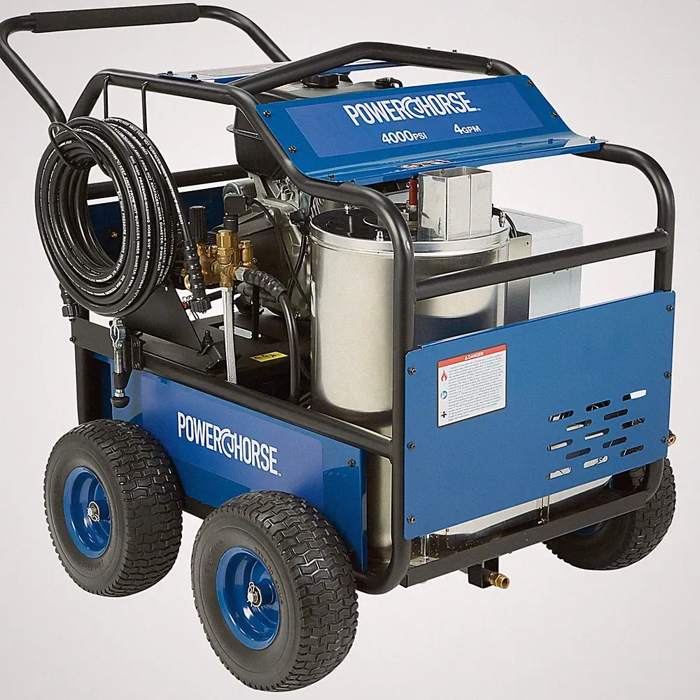 Powerhorse Gas Hot Water Pressure Washer with Diesel Heater, 4000 PSI, 4 GPM