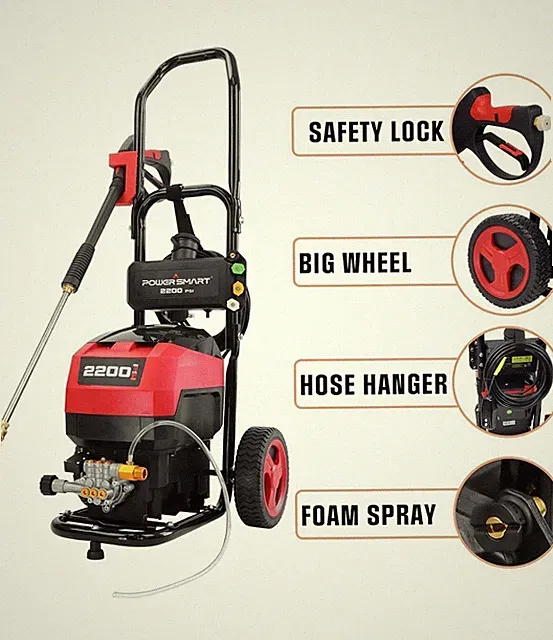 PowerSmart Electric Pressure Washer 2200 PSI 1.8 GPM 13Amp/1600W Motor New