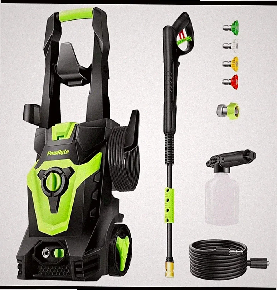 PowRyte P2084LB1 Electric Pressure Washer, 3800 PSI, 2.4 GPM, 4 Nozzles