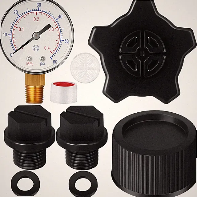 Pressure Gauge Replacement Drain Cap & Pipe Plug with Gasket for Pool Filters