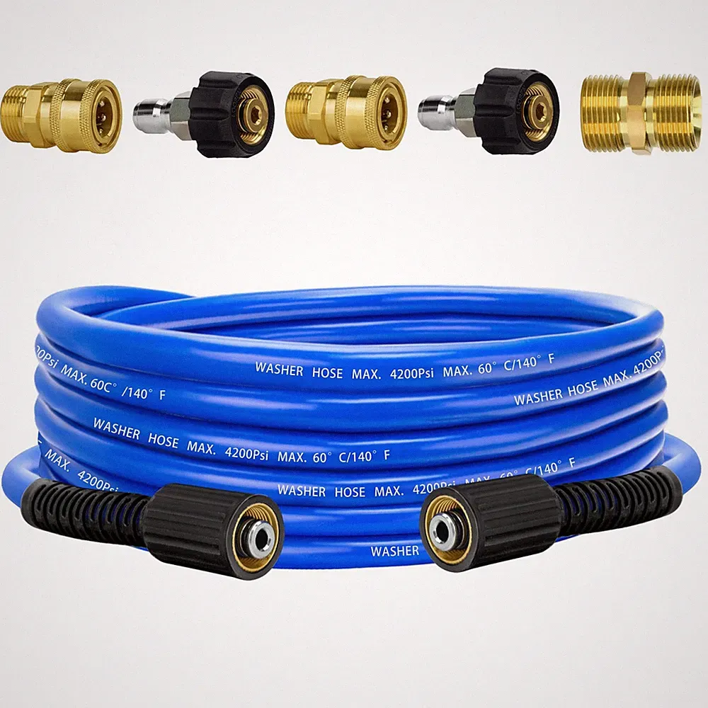 Pressure Power Washer Hose 25 FT x 1/4", Super Flexible Kink Resistant Car Wa...
