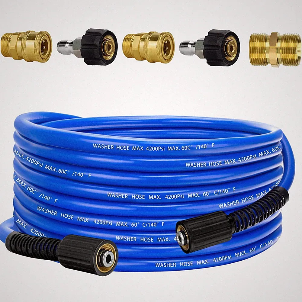 Pressure Power Washer Hose 30 FT x 1/4", Super Flexible Kink Resistant Car Wa...