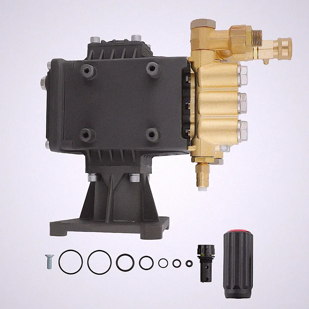 Pressure Power Washer Pump 4000PSI 4GPM 1.0" Horizontal Triplex Shaft Water Pump