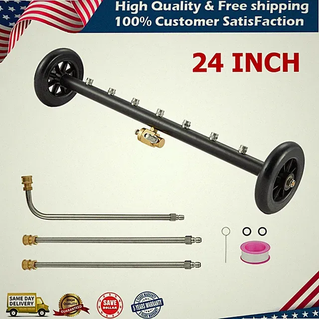 Pressure Power Washer Undercarriage Under Car Cleaner 24" 7 Holes Water Broom