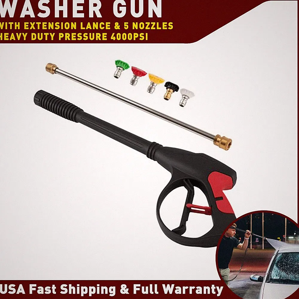 Pressure Spray Washer Gun 4000PSI 19 Inch Wand 5 Color NozzlesFor Simpson Excell