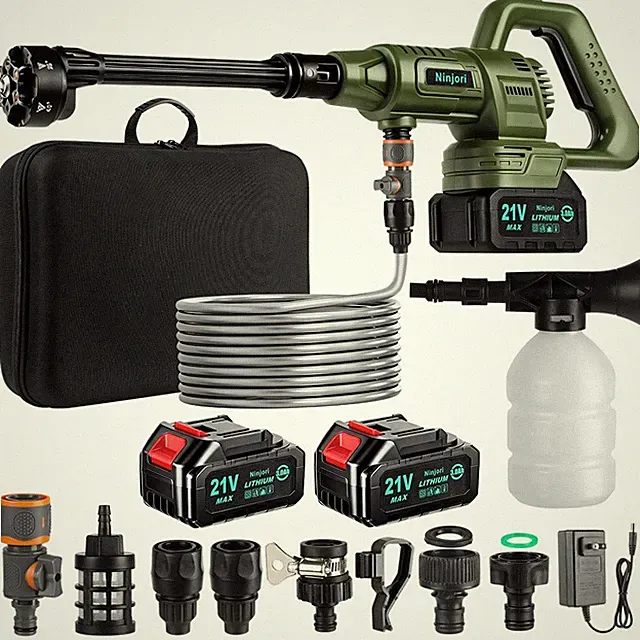 Pressure Washer 1100PSI 3.0 GPM 26.2 ft Hose 6-in-1 Nozzle Green QXQ-981 Battery