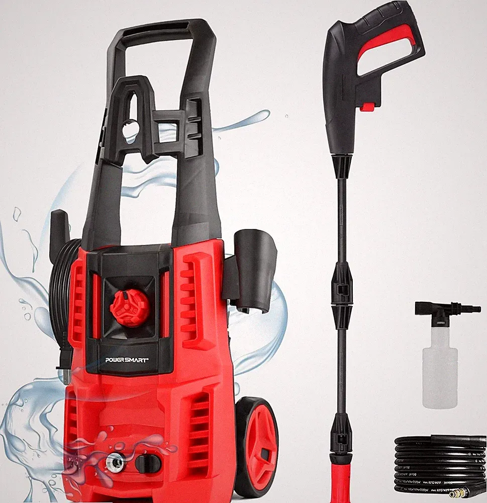 Pressure Washer, 1850 PSI Max,3.0 GPM, 5" Wheels, 18M Cord/Hose Length Max, Powe