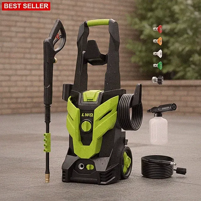 Pressure Washer 2.5 GPM 4 Quick Connect Nozzles Foam Cannon Cars Fences Patios