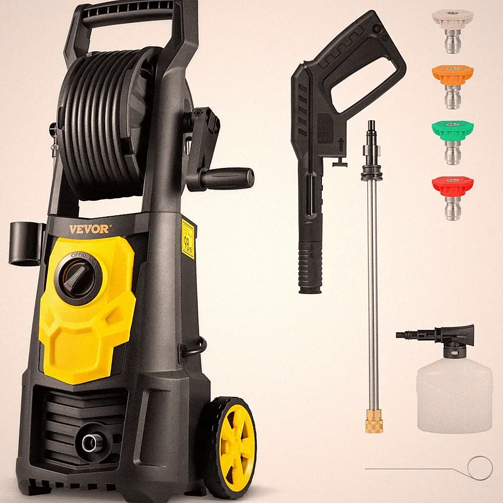 Pressure Washer, 2000 PSI, Max 1.65 GPM - 30 ft Hose
