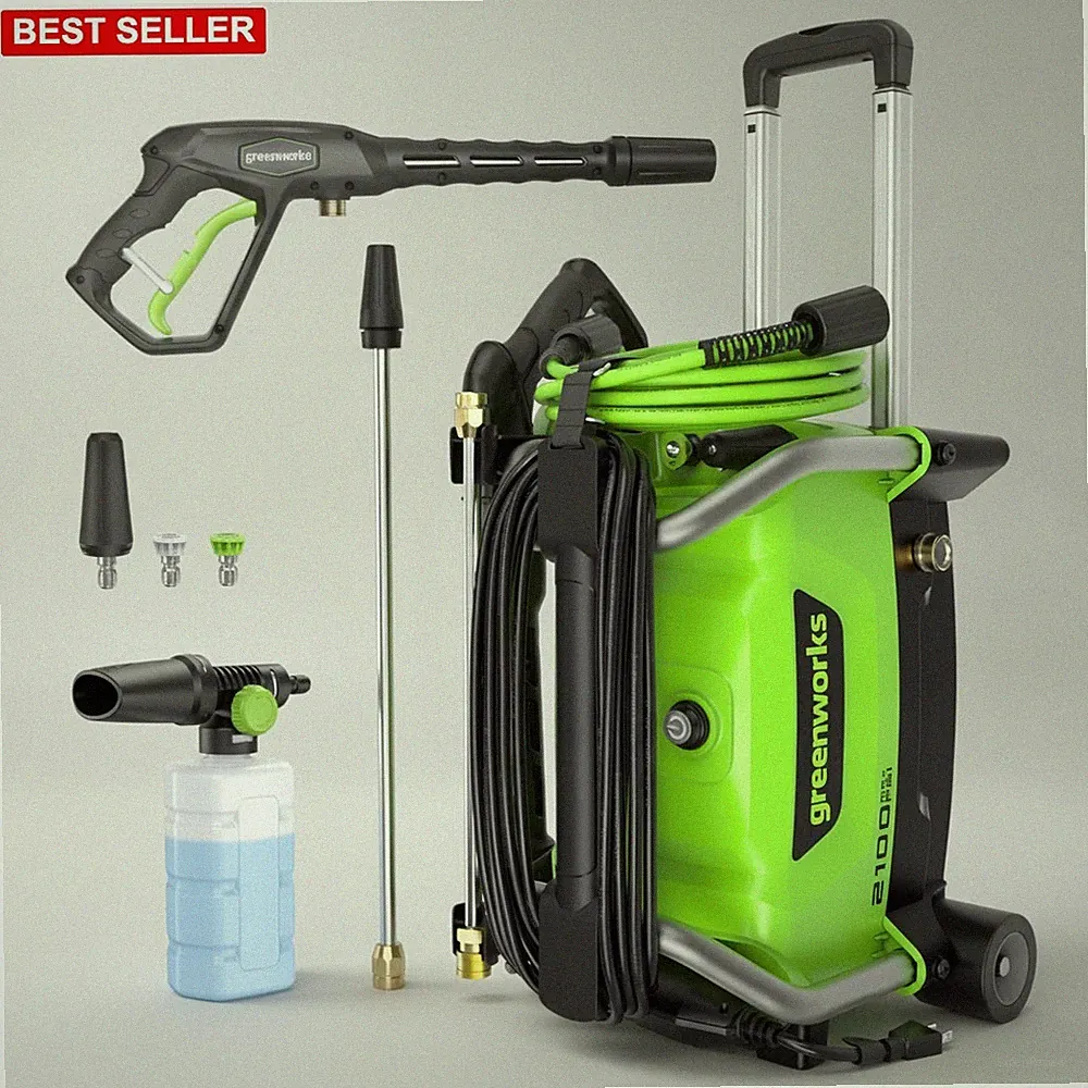 Pressure Washer 2100 PSI 1.2 GPM Electric Corded Green Lightweight Durable