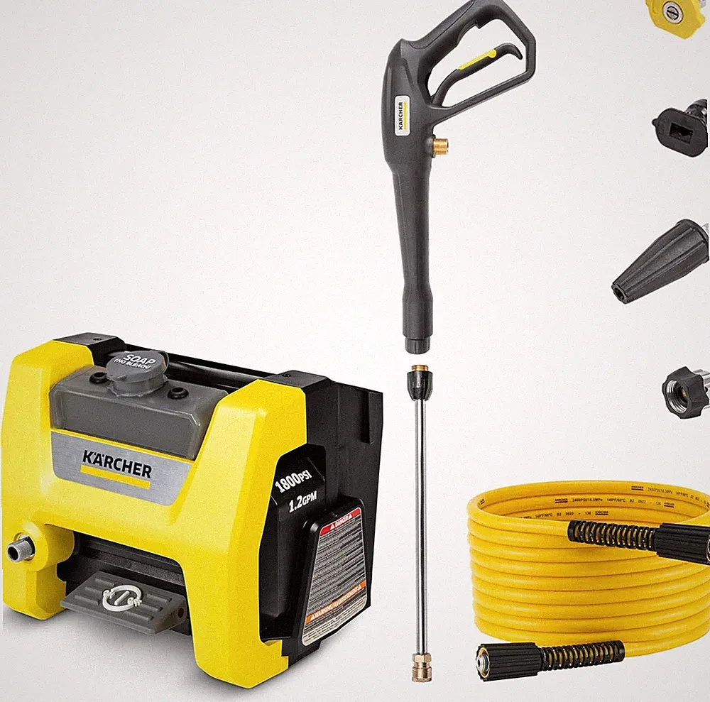 Pressure Washer 3 Spray Nozzles Detergent Tank 1.2 max. GPM for Cars, Driveways