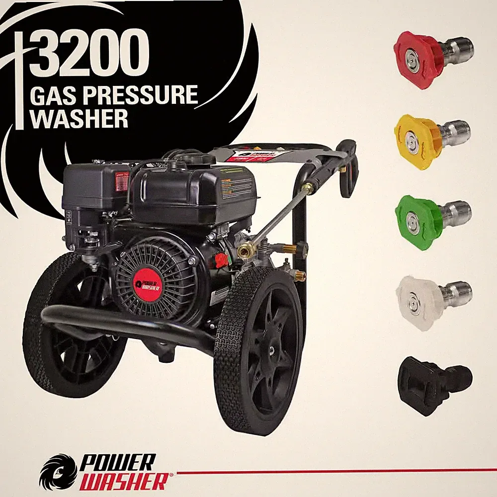 Pressure Washer 3200 PSI 2.5 GPM Gas Washer Soap Tank Cold Water Power Cleaner