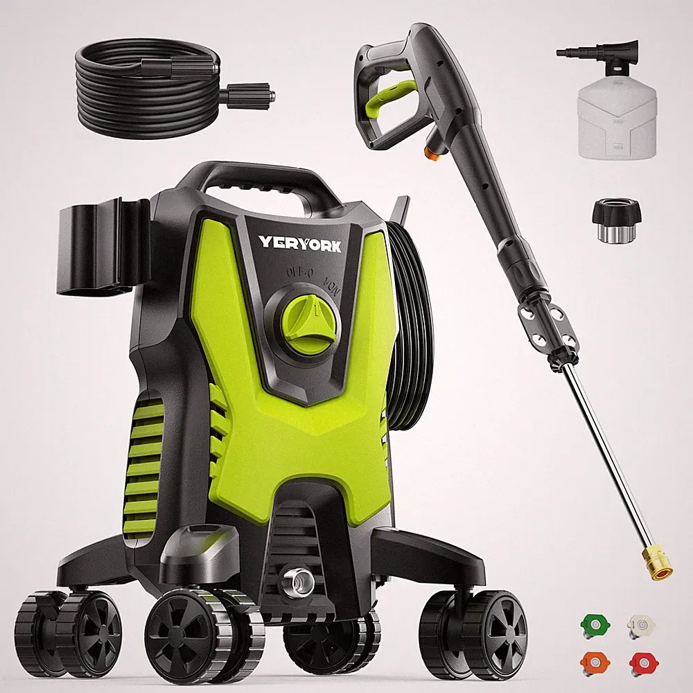 Pressure Washer 3500 PSI 500ml Foam Cannon 4 Nozzles Steel Wand Yeryork Power