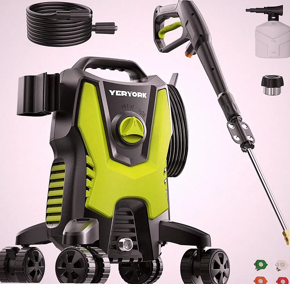 Pressure Washer, 3500 PSI Power Washer with 4 Lockable Wheels, Steel Wand, 4 Qui