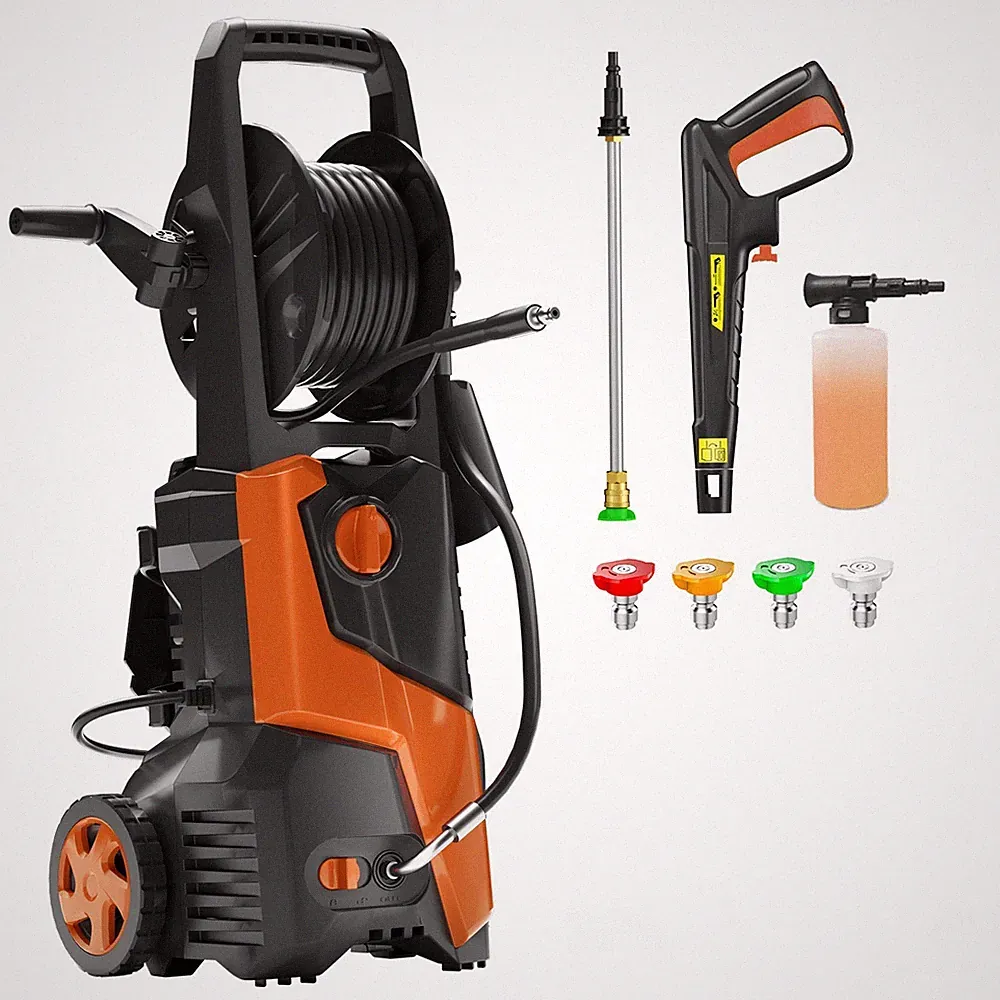 Pressure Washer 4200PSI 2.5GPM, Retractable Hose Reel, 4 Nozzle Tips, for Yard